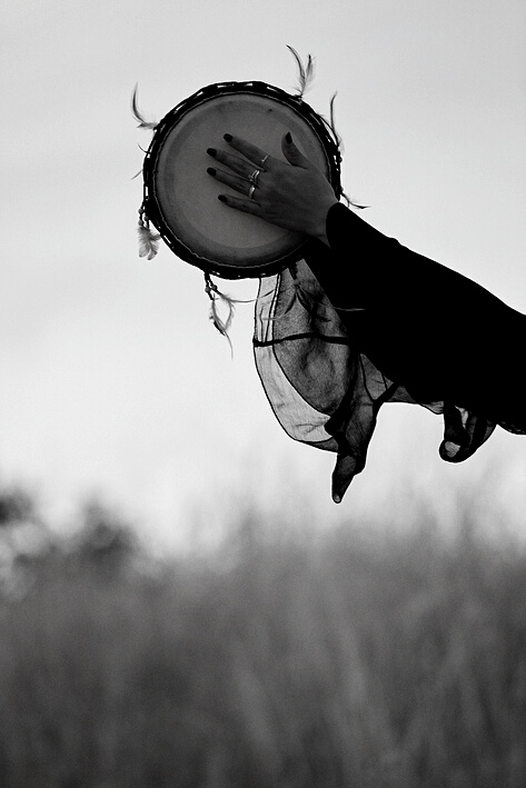 Witch Doing Ritual Outdoors